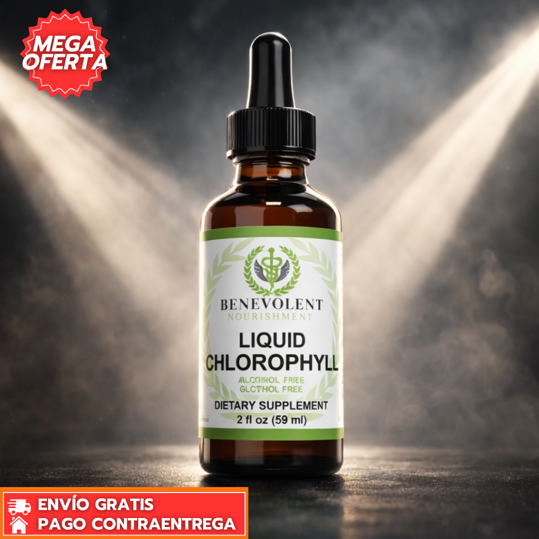 Clorofila Vital™: Suplemento líquido con clorofila y menta que apoya la desintoxicación y aporta frescura diaria.