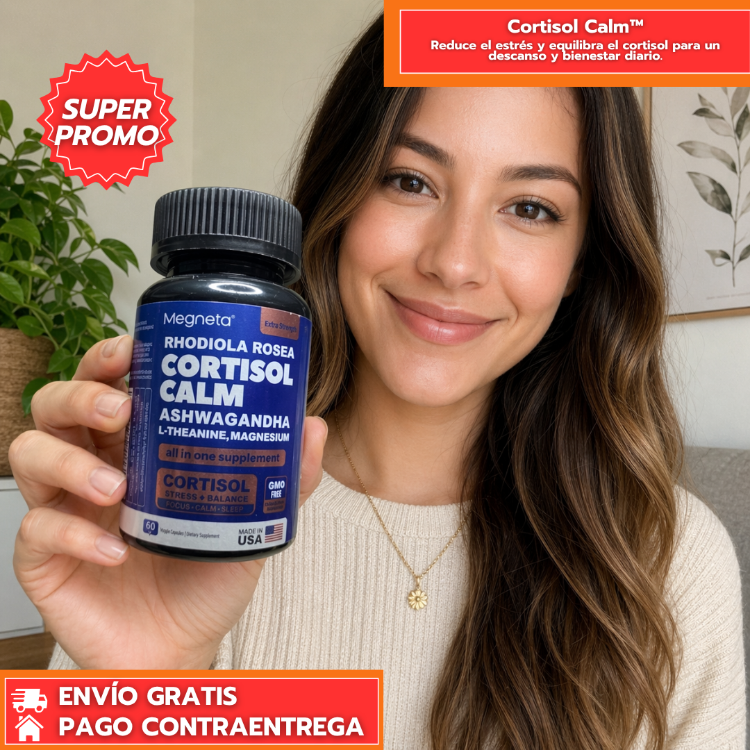Cortisol Calm™: Reduce el estrés y equilibra el cortisol para un descanso y bienestar diario.