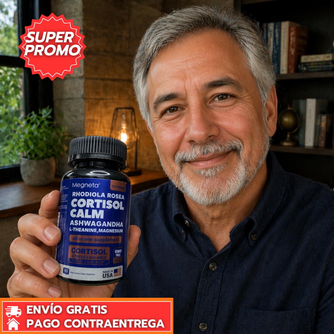 Cortisol Calm™: Reduce el estrés y equilibra el cortisol para un descanso y bienestar diario.