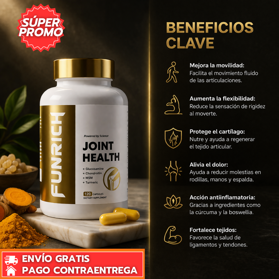 Funrich Joint Health™: Suplemento Articular que Reduce el Dolor y Mejora la Movilidad
