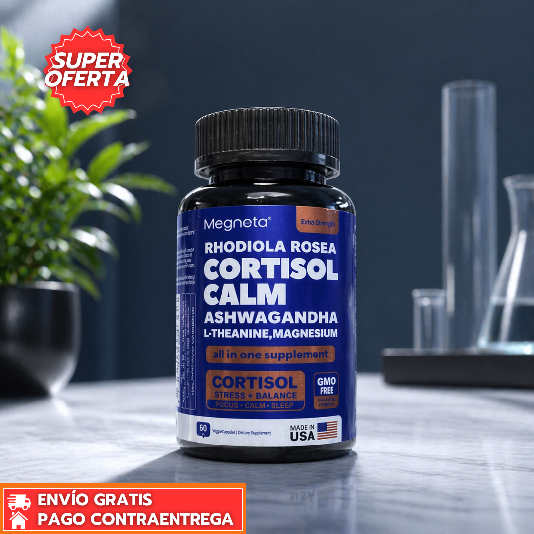 Cortisol Calm™: Reduce el estrés y equilibra el cortisol para un descanso y bienestar diario.