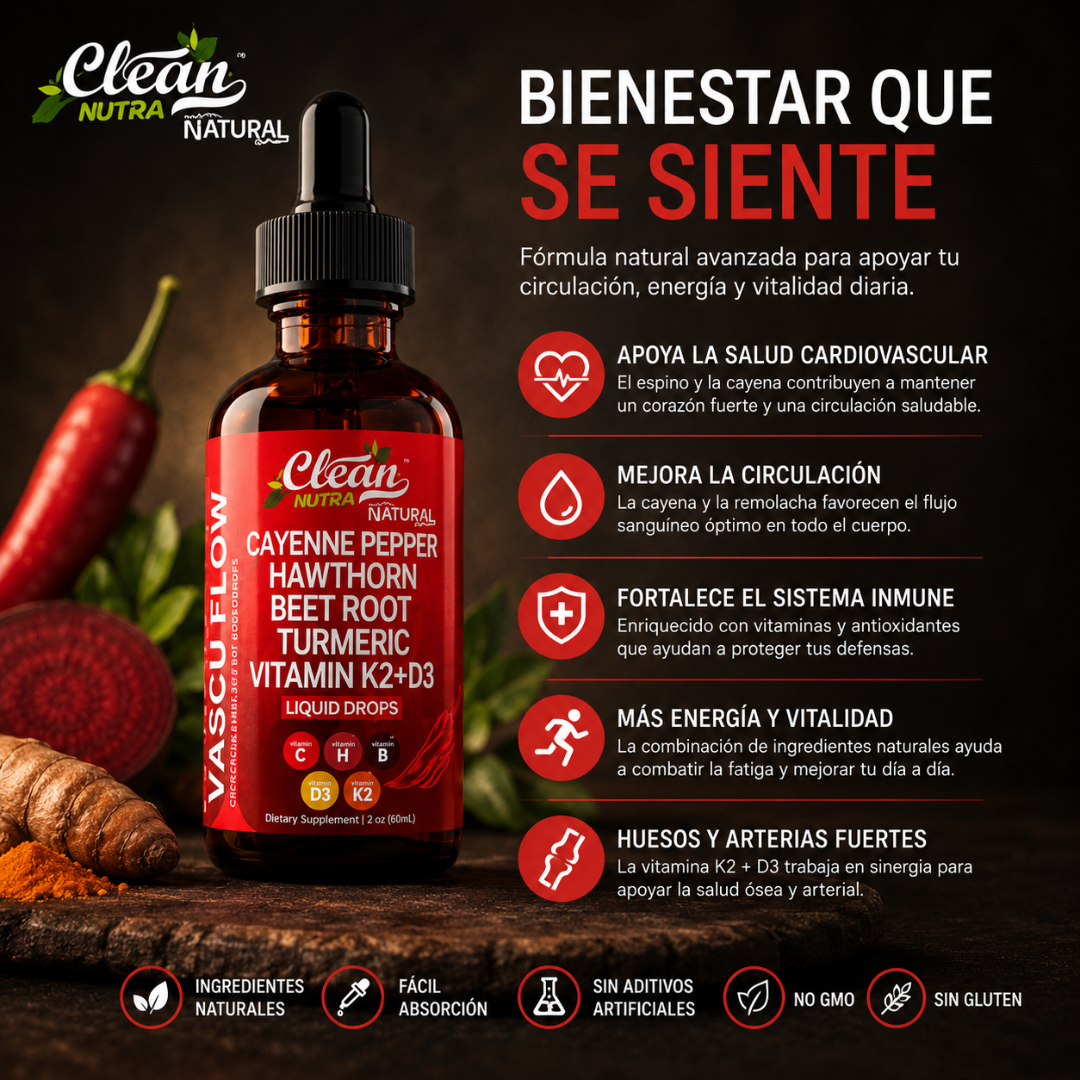 Vascu Glow™: Suplemento Líquido Natural que Favorece la Circulación y Aumenta la Energía Vital
