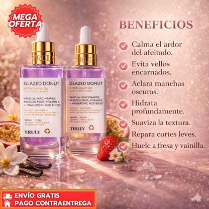 Oferta Especial 2x1 - Truly™: Glazed Donut Aceite que Calma, Hidrata y Aclara + Obsequio GRATIS!